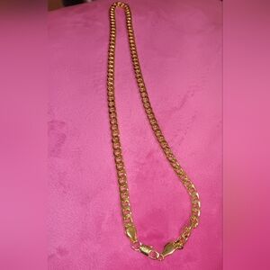 18k gold p necklace bracelet set  22" Man Woman